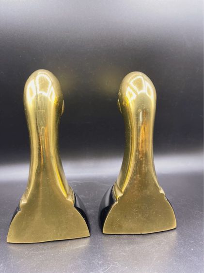 Pair of Vintage Brass Duck Head Bookends ที่คั่นหนังสือหัวเป็ดทองเหลือง รูปที่ 4