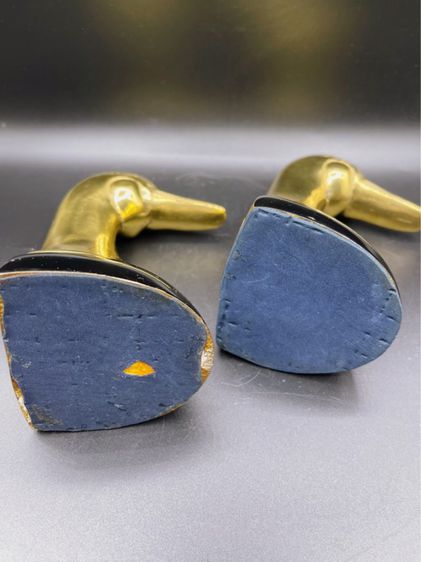 Pair of Vintage Brass Duck Head Bookends ที่คั่นหนังสือหัวเป็ดทองเหลือง รูปที่ 6