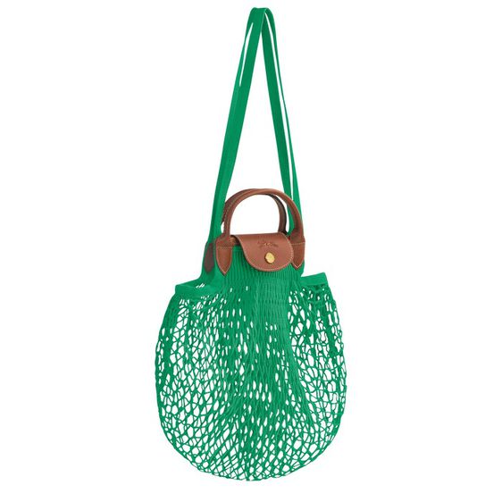 แท้ 💯 Longchamp LE PLIAGE FILET Mesh bag L - Green รูปที่ 5