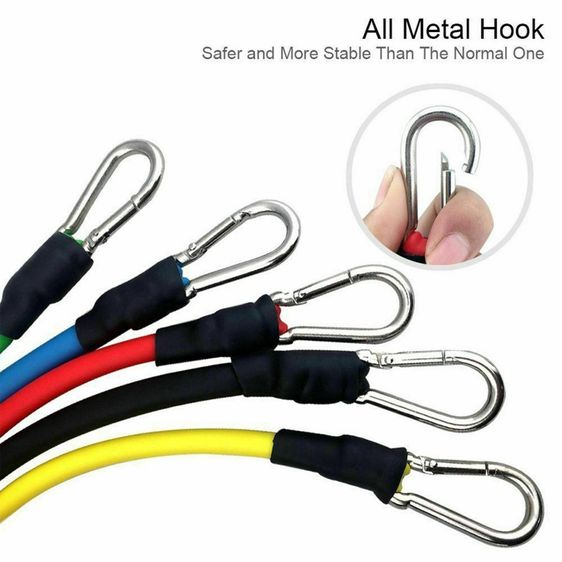 🔥มือ 1 - ยางยืดออกกำลังกาย รุ่นหัวตะขอใหญ่ Resistance band 11 pcs - ยางยืดสายแรงต้าน สร้างกล้ามเนื้อ ลดไขมัน เวท รูปที่ 7