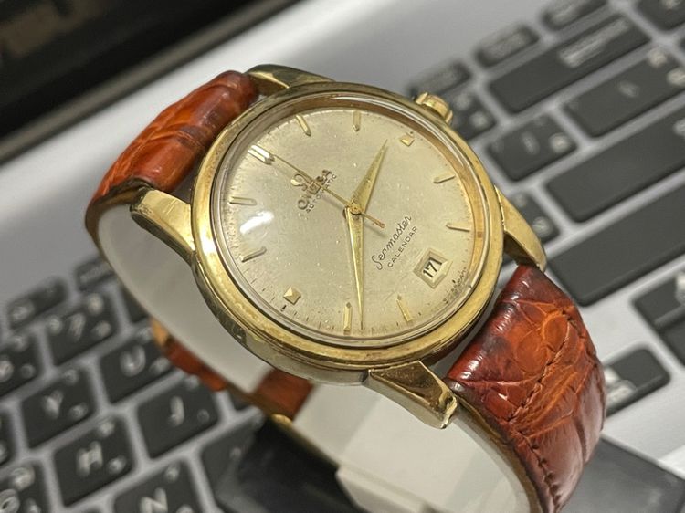Omega Seamaster Calendar Cal.355 14K ทองคำแปะ รูปที่ 6