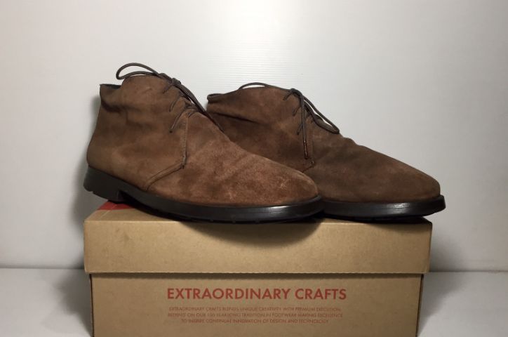 รองเท้าบู๊ท UK 9 | EU 43 1/3 | US 9.5 น้ำตาล CAMPER Brown Suede Casual Boots 43EU(28.0cm) Original งาน Morocco ของแท้ มือ 2, รองเท้า CAMPER หนังแท้แว๊กซ์สวย พื้นเต็ม ไม่มีตำหนิใดๆ