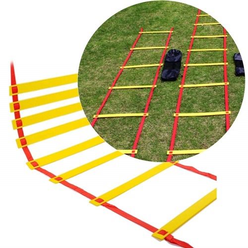 🔥มือ 1 - บันไดออกกำลังกาย บันไดฟิตเนส Speed ladder ฝึกฟุตบอล ฝึกความคล่อง ตัว 12 ขั้น 6 เมตร สีเหลือง แดง รูปที่ 5