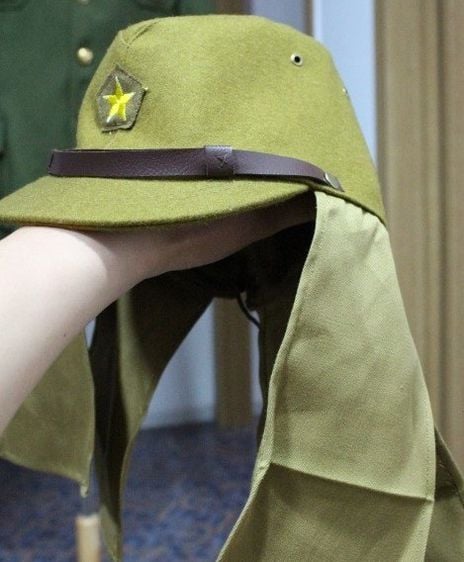  หมวกทหาร ญี่ปุ่น  ผ้าวูลหนา  หน้าหมวกปักดาวทองกองทัพญี่ปุ่น 2 แบบ  WW2
