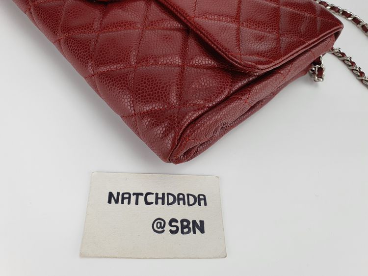 CHANEL CLUTCH WITH CHAIN RED BURGUNDY CAVIAR SHW รูปที่ 7