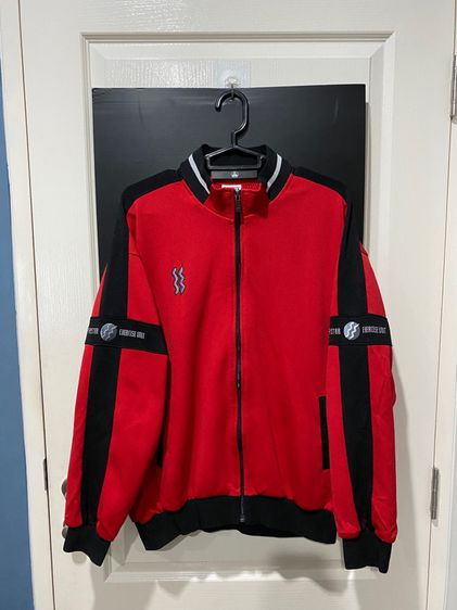 อื่นๆ เสื้อแจ็คเก็ต | เสื้อคลุม L แขนยาว เสื้อวอร์มสีแดง แบรนด์ Superstar vintage