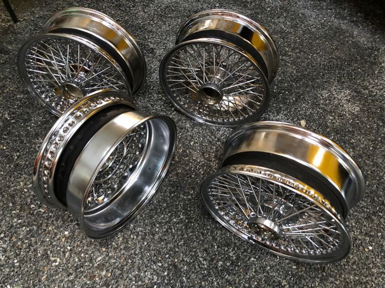 ล้อซี่ลวด Jaguar XK E-Type 🇬🇧 15นิ้ว หน้ากว้าง6 นิ้ว ล้อ Classic Chrome Tubeless Wire ของแท้ มือสอง รูปที่ 4