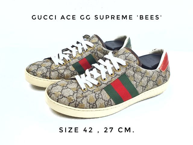 Gucci ace GG Supreme 'Bees' 
 (size 42, 27cm) ❗️ รูปที่ 1