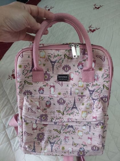 กระเป๋าเป้ผ้า cotton สีชมพูสวยมาก รูปที่ 8