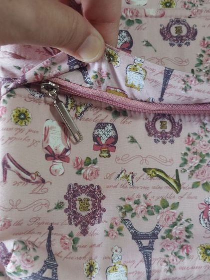 กระเป๋าเป้ผ้า cotton สีชมพูสวยมาก รูปที่ 2
