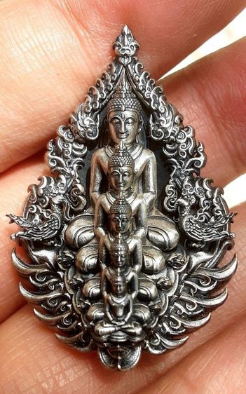 พระพุทธเจ้า5พระองค์ เนื้อเงิน ครูบาอริยชาติ ขนาด3.9เซ็นต์ รูปที่ 8