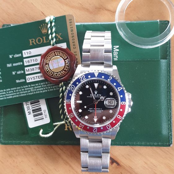 ดำ Rolex GMT modell 16710  Stickdial NEU cal.3186