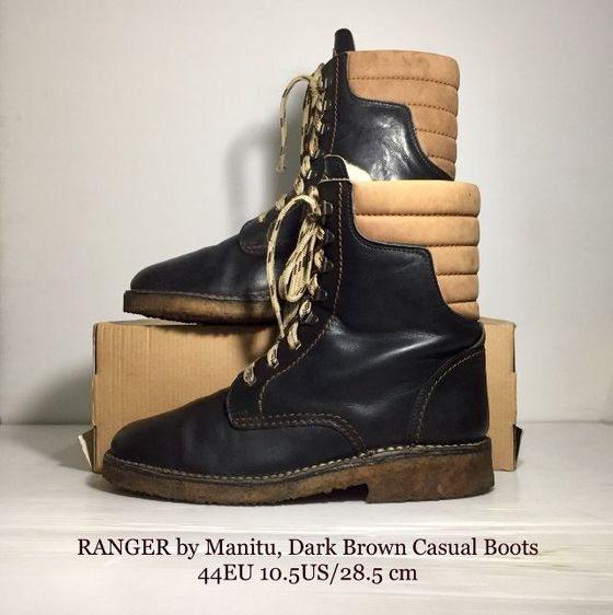 RANGER created by Manitu, Dark Brown Casual Boots 44EU(28.5cm) ของแท้ มือ 2 สภาพเยี่ยม, รองเท้าบู้ท RANGER หนังแท้ พื้นเต็ม ไม่มีตำหนิใดๆ รูปที่ 2