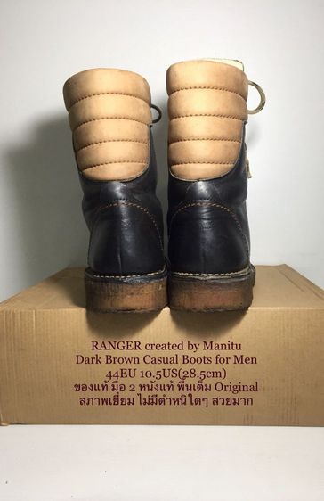 RANGER created by Manitu, Dark Brown Casual Boots 44EU(28.5cm) ของแท้ มือ 2 สภาพเยี่ยม, รองเท้าบู้ท RANGER หนังแท้ พื้นเต็ม ไม่มีตำหนิใดๆ รูปที่ 12