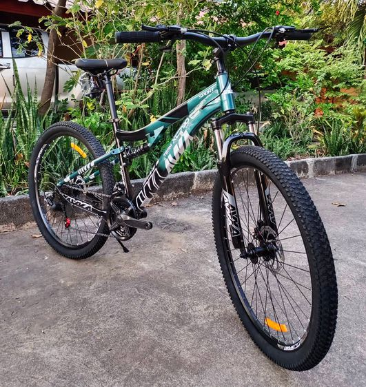 จักรยานเสือภูเขาว มีโช๊คหน้า+กลาง ดาวฮิลล์ ฟูลซัส ดีไซน์สวยงาม โดดเด่น ปี 2023  เฟรมเหล็ก Hiten แข็งแรง แน่นหนา เกียร์ ชิมาโน 21 สปีด สายเบร รูปที่ 12