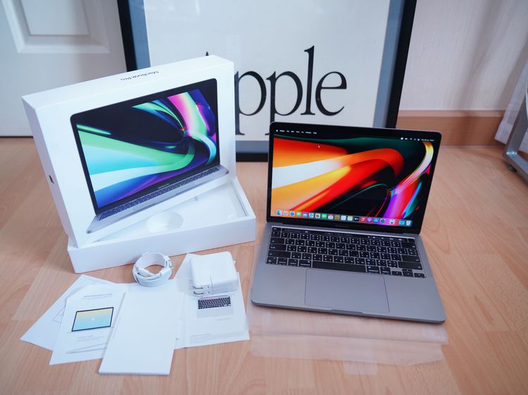 (ประกัน apple Care+รวมอุบัติเหตุ 14-3-2025) SALE MacBook Pro 13-inch 2020 สีเทาสเปสแกร M1 8Core RAM 8GB SSD 256 GB