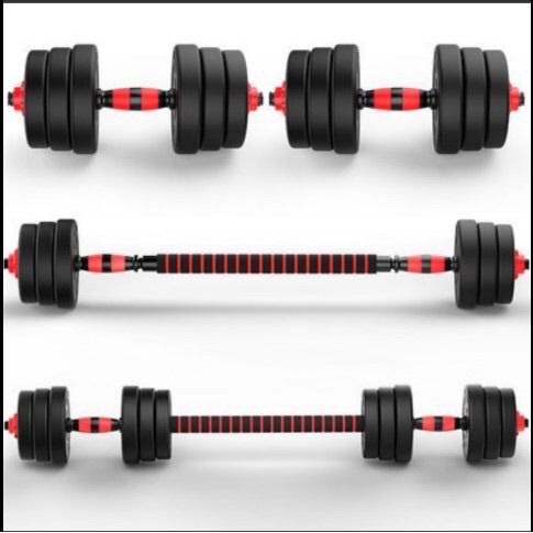 🔥มือ 1 - ชุดดัมเบลพลาสติก ปรับน้ำหนักได้ 20 กิโลกรัม พร้อมแกนต่อเป็นบาร์เบล Adjustable dumbbell and barbell set รูปที่ 7