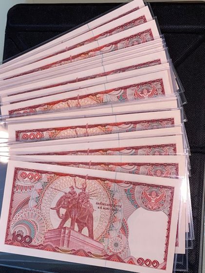 ธนบัตร แบงค์ 100บาท แบบ9,10,11,12 โทมัส หลังเรือ หลังวัด ช้างแดง รูปที่ 8