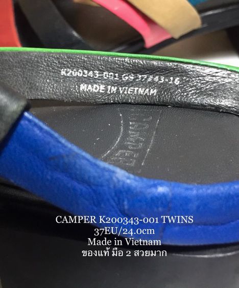 CAMPER TWINS Multicolor 37EU(24.0cm) Hell Strap Sandals Genuine and Original ของแท้ มือ 2, รองเท้าแตะรัดส้น CAMPER หนังแท้ ไม่มีตำหนิใดๆ รูปที่ 18