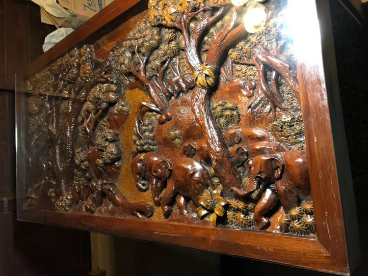 โต๊ะทำงานไม้สักแกะสลัก งานเก่าสล่าเชียงใหม่  รูปที่ 4