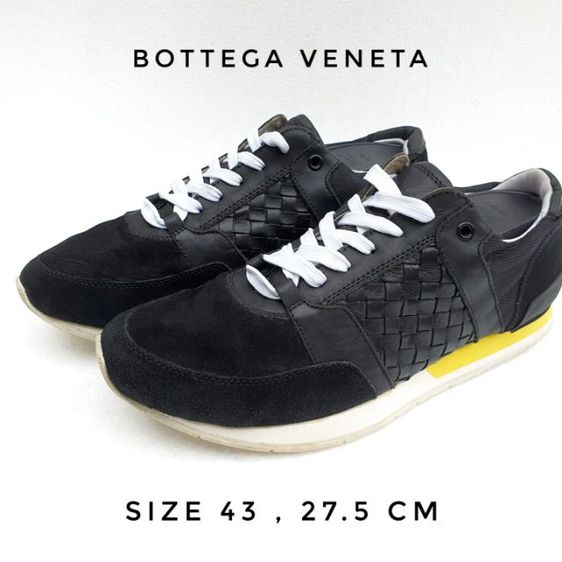 อื่นๆ รองเท้าผ้าใบ ผ้าใบ UK 9 | EU 43 1/3 | US 9.5 Bottega Veneta หนังสีดำล้วน ไซ 43, 27.5cm ❗Sale❗