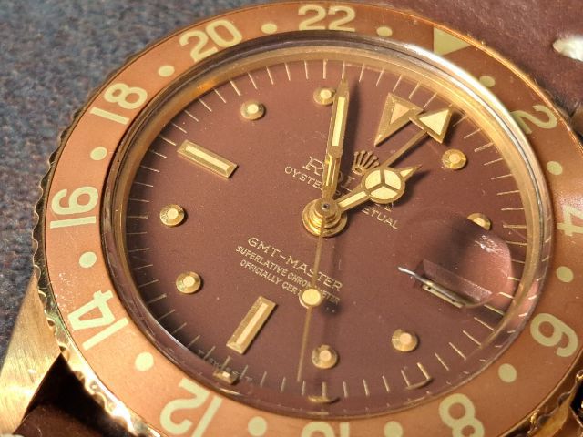 Rolex 1675 GMT 18k YG brown nipple dial รูปที่ 3
