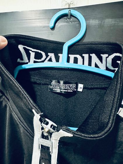 ชุดเสื้อ-กางเกงวอร์มสีดำแถบขาว แบรนด์ Spalding  รูปที่ 8