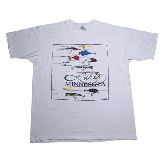 เสื้อยืดผ้าบาง Fishing 1991 90s XL