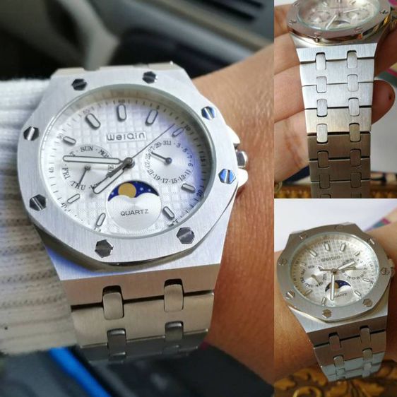 อื่นๆ เงิน นาฬิกา​แท้​ Weiqin​ 40mm​ ​สแตนเลส​แท้​ สวยใหม่มาก​  
