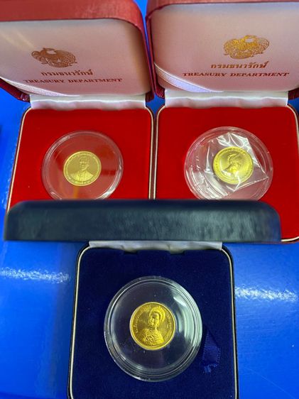 อหรียญทองคำ ขัดเงาในหลวง ราชินี3รอบ ราชินี5รอบ หายาก