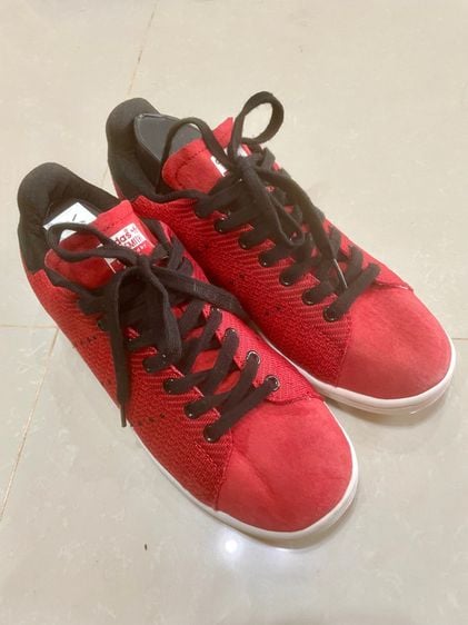 รองเท้าผ้าใบ หนัง PU UK 9.5 | EU 44 | US 10 แดง adidas Stan smith red