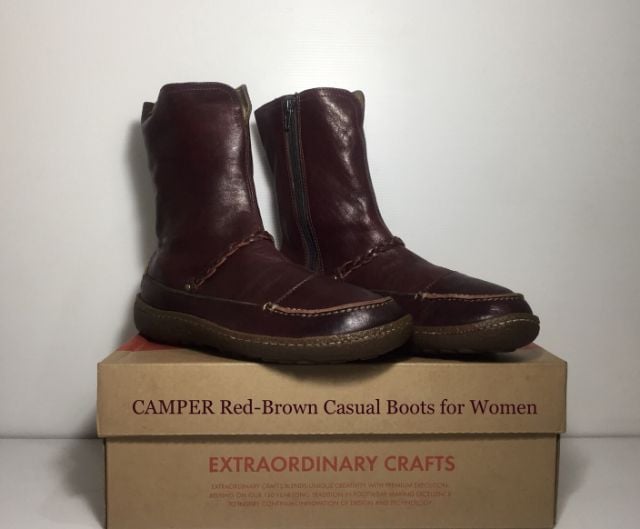 CAMPER Boots for Women 38EU(24.5cm) Original ของแท้ มือ 2 สภาพเยี่ยม, รองเท้าบู้ท CAMPER หนังแท้ไร้ริ้วรอย พื้นเต็มสวย ไม่มีตำหนิใดๆ รูปที่ 2