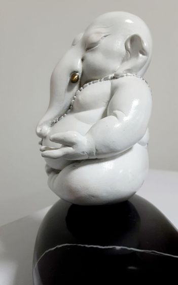 หล่อบรอนซ์ พระพิฆเนศสงบสุข สีขาวกลีบบัว หมายเลขที่ 6  ประติมากร อ.ทนงศักดิ์ สุทธิธีรวัฒน์ TMC BRONZE FOUNDRY รูปที่ 12