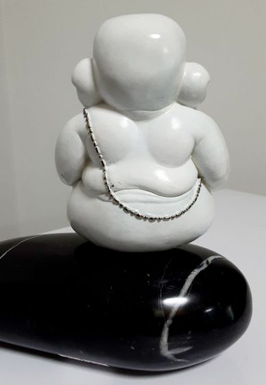 หล่อบรอนซ์ พระพิฆเนศสงบสุข สีขาวกลีบบัว หมายเลขที่ 6  ประติมากร อ.ทนงศักดิ์ สุทธิธีรวัฒน์ TMC BRONZE FOUNDRY รูปที่ 11