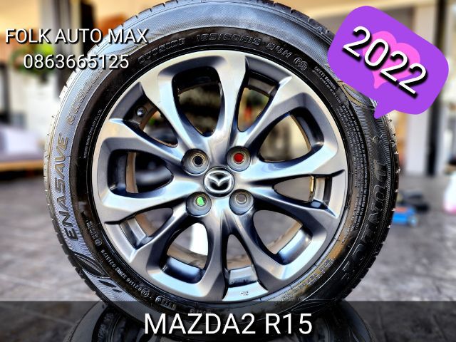 15" ปี22 ล้อ Mazda 2 ขอบ 15 พร้อมยาง Dunlop ปี 22 ราคา 9,900 บาท