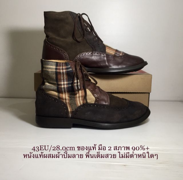 รองเท้าบู๊ท UK 9 | EU 43 1/3 | US 9.5 น้ำตาล CAMPER TWINS Boots 43EU(28.0cm) Original ของแท้ มือ 2 สภาพเยี่ยม, รองเท้าบู้ท CAMPER หนังแท้ พื้นเต็ม ไม่มีเย็บซ่อม ไม่มีรอยขีดข่วนใดๆ