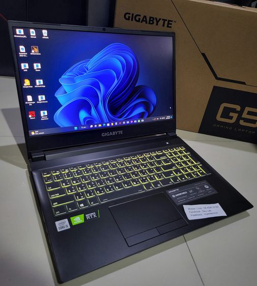 อื่นๆ วินโดว์ 16 กิกะไบต์ ใช่ แลก หรือขาย Gaming Notebook Gigabyte G5 i5-Gen10 6c12t RTX3060 105w ram16 จอ15 144hz สวยยกกล่อง ประกันปลายปี