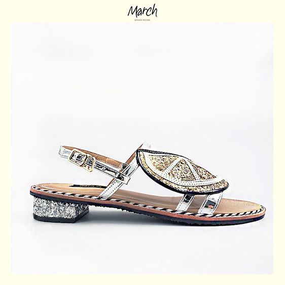 marchshoes รองเท้ากากเพชรลายเลมอน sz 37 เหมือนใหม่ รูปที่ 4