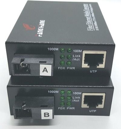 อุปกรณ์เครือข่าย ขาย Media Converter Gigabit Single fiber 40km