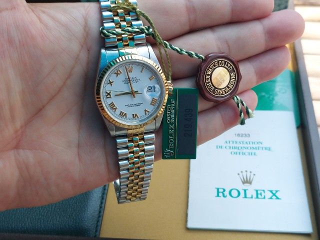 Rolex อื่นๆ date just16233 หน้าขาวโรมันข้างตันปี2003king sizeอปก.Full set