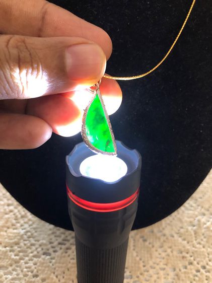 จี้หยกพม่าเลี่ยมเงิน รูปที่ 5