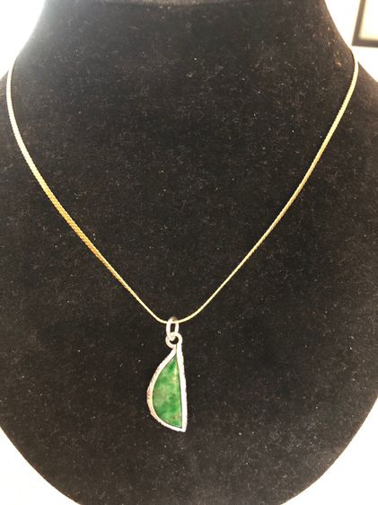 จี้หยกพม่าเลี่ยมเงิน รูปที่ 6