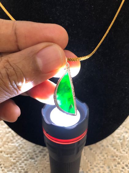 จี้หยกพม่าเลี่ยมเงิน รูปที่ 4