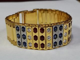 (บ.379) เลสข้อมือทอง 90 งานสั่งทำฝังเพชรเบลเยี่ยมคัด น้ำสวย