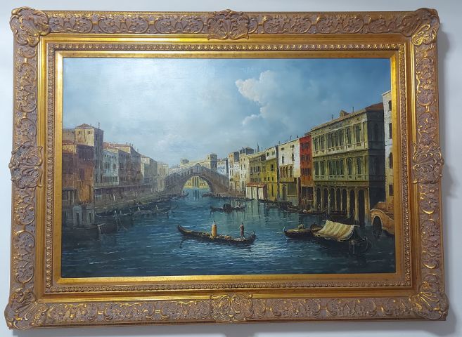 ภาพวาดสีน้ำมันเมืองเวนิส อิตาลี งานยุโรป