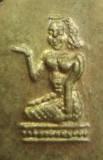 75272-เหรียญเสมาพระพุทธชินราช หลังนางกวัก หลวงพ่อจง วัดหน้าต่างนอก เนื้อทองเหลืองเก่า