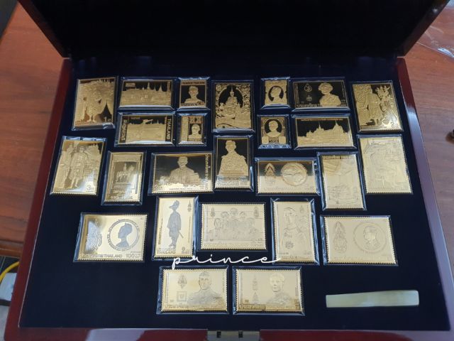 เหรียญแสตมป์เงินบริสุทธิ์ 99.99 ชุบทองคำ Swiss made ครบชุด 25 เหรียญ  รูปที่ 15