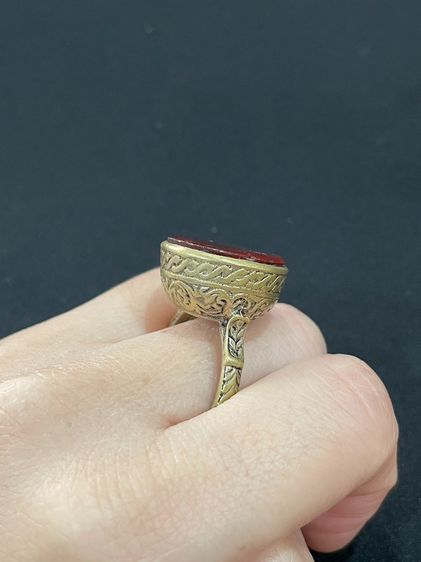 แหวนหัวคาร์เนเลี่ยน (Carnelian) ตัวเรือนเป็นโลหะผสม  รูปแบบสวยงาม สวมใส่สบาย ๆๆ ในวันสบาย ๆๆ  รูปที่ 9