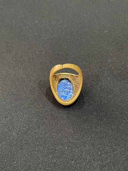 แหวนหัวลาพิส ลาซูลี ( Lapis lazuli )  ตัวเรือนทองเหลือง   รูปแบบสวยงาม สวมใส่สบาย ๆๆ ในวันสบาย ๆๆ  รูปที่ 9