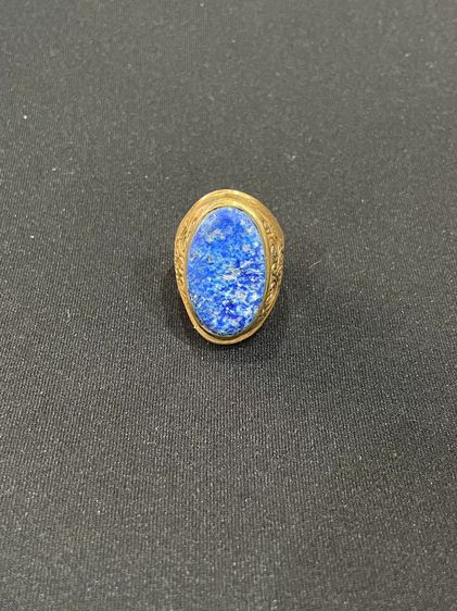 แหวนหัวลาพิส ลาซูลี ( Lapis lazuli )  ตัวเรือนทองเหลือง   รูปแบบสวยงาม สวมใส่สบาย ๆๆ ในวันสบาย ๆๆ  รูปที่ 3
